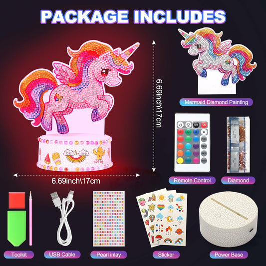 JiffyJolt DIY Night Light Unicorn Lamp Art Kit Colored Unicorn1