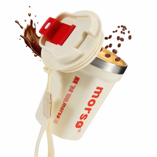 Livaprul 13oz White Stainless Steel Insulated Coffee Cup with Lid Christmas