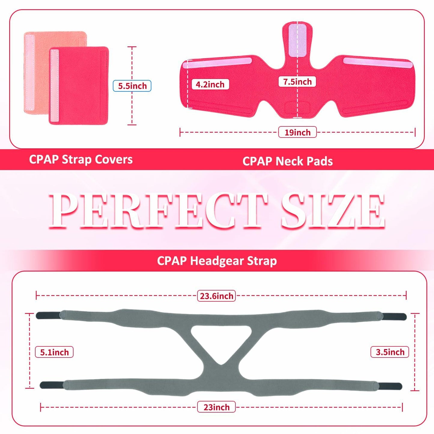 NATAKU 3-in-1 C PAPA Mask Kit with Headgear Straps, 4 Covers, Neck Pads, Box