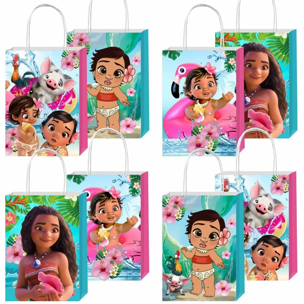 FFGJA Baby Cartoon Theme Gift Bags with Handles Multicolor 12pcs Birthday