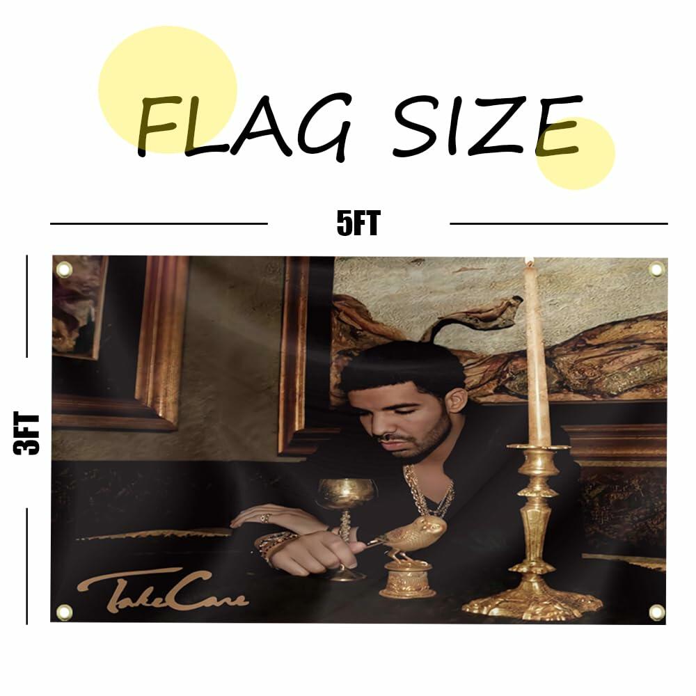 BETAM Drake Flags 3x5FT Music Album Wall Tapestry Black