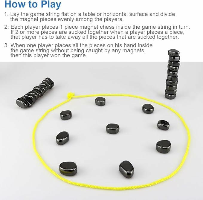 75F Magnetic Portable Chess Board Game Blue Strategy Travel Set