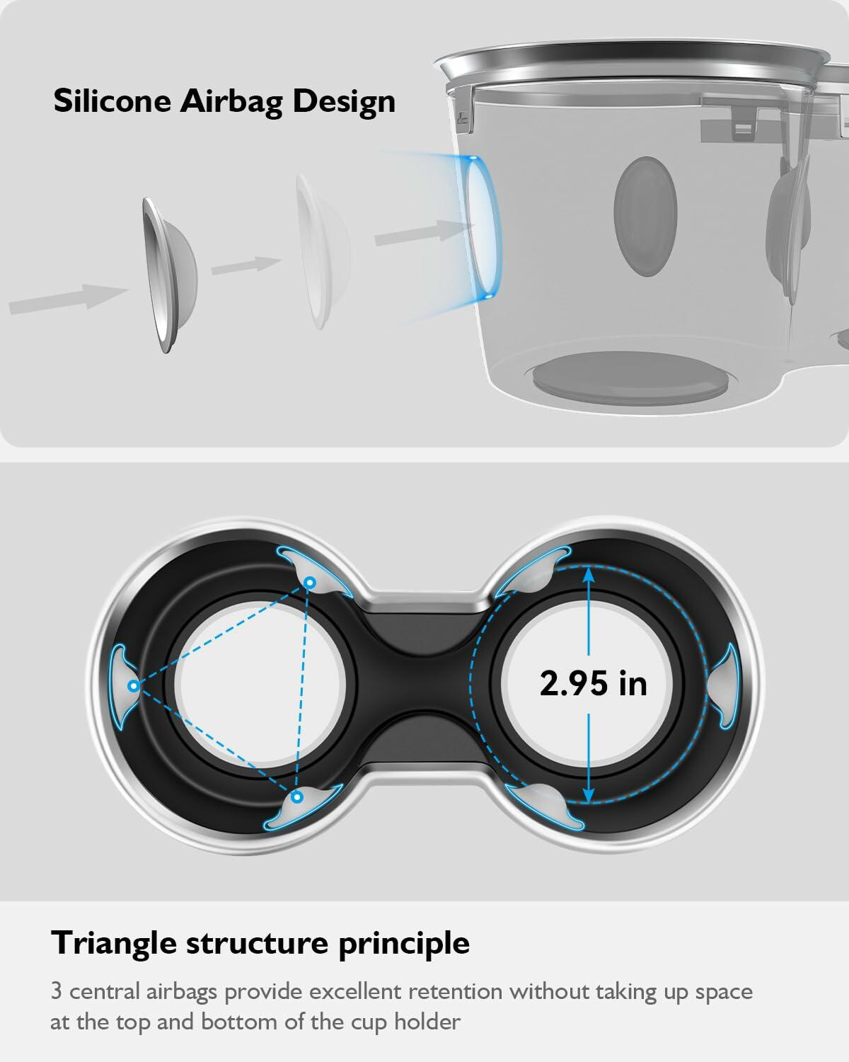 SUMK Cup Holder Insert for Tesla Model Y 2024 2025 Model 3 2023-2021 White