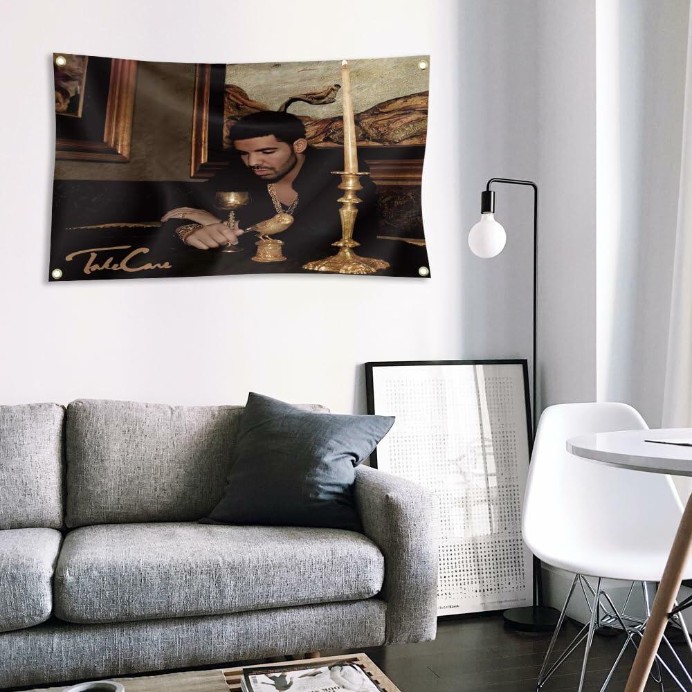 BETAM Drake Flags 3x5FT Music Album Wall Tapestry Black