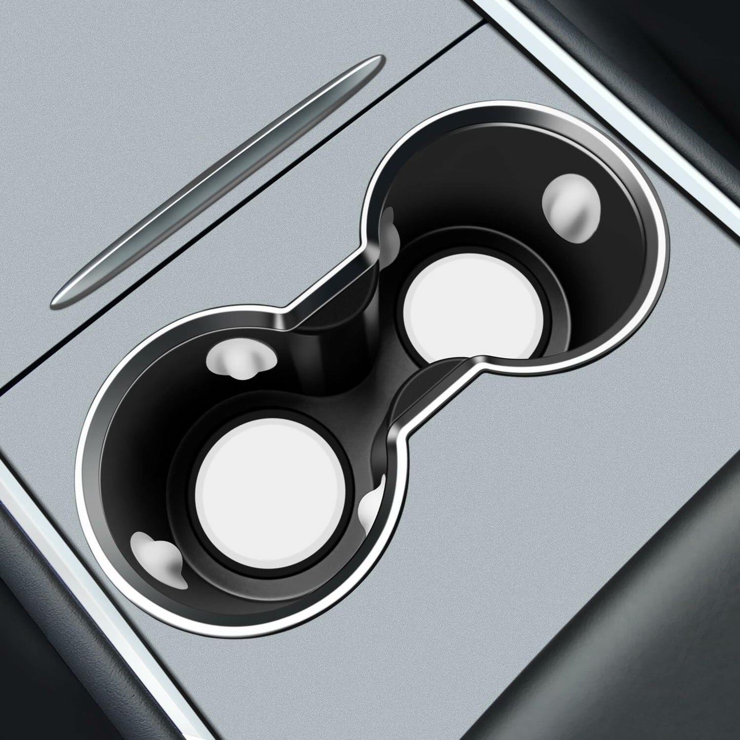 SUMK Cup Holder Insert for Tesla Model Y 2024 2025 Model 3 2023-2021 White