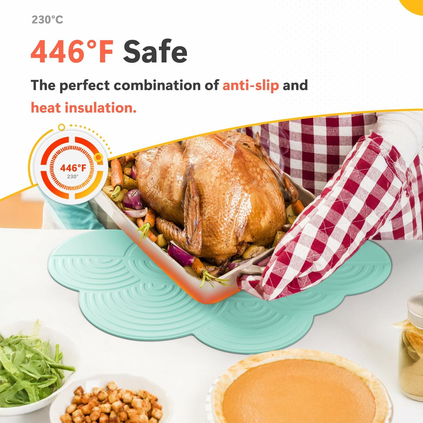 Generic Silicone Cloud-Shaped Dish Drying Mat Heat-Resistant Mintcream