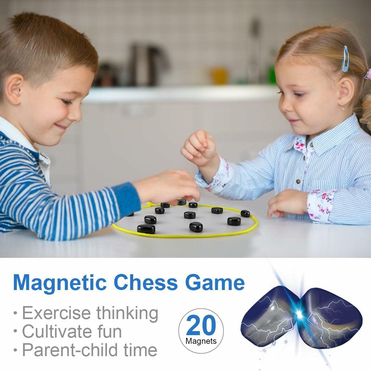 75F Magnetic Portable Chess Board Game Blue Strategy Travel Set