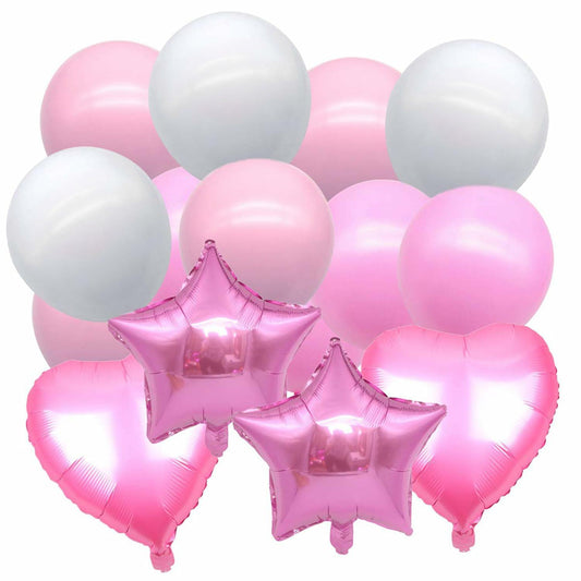 16pcs Girl Party Balloons Birthday Decorations Supplies Party Favors