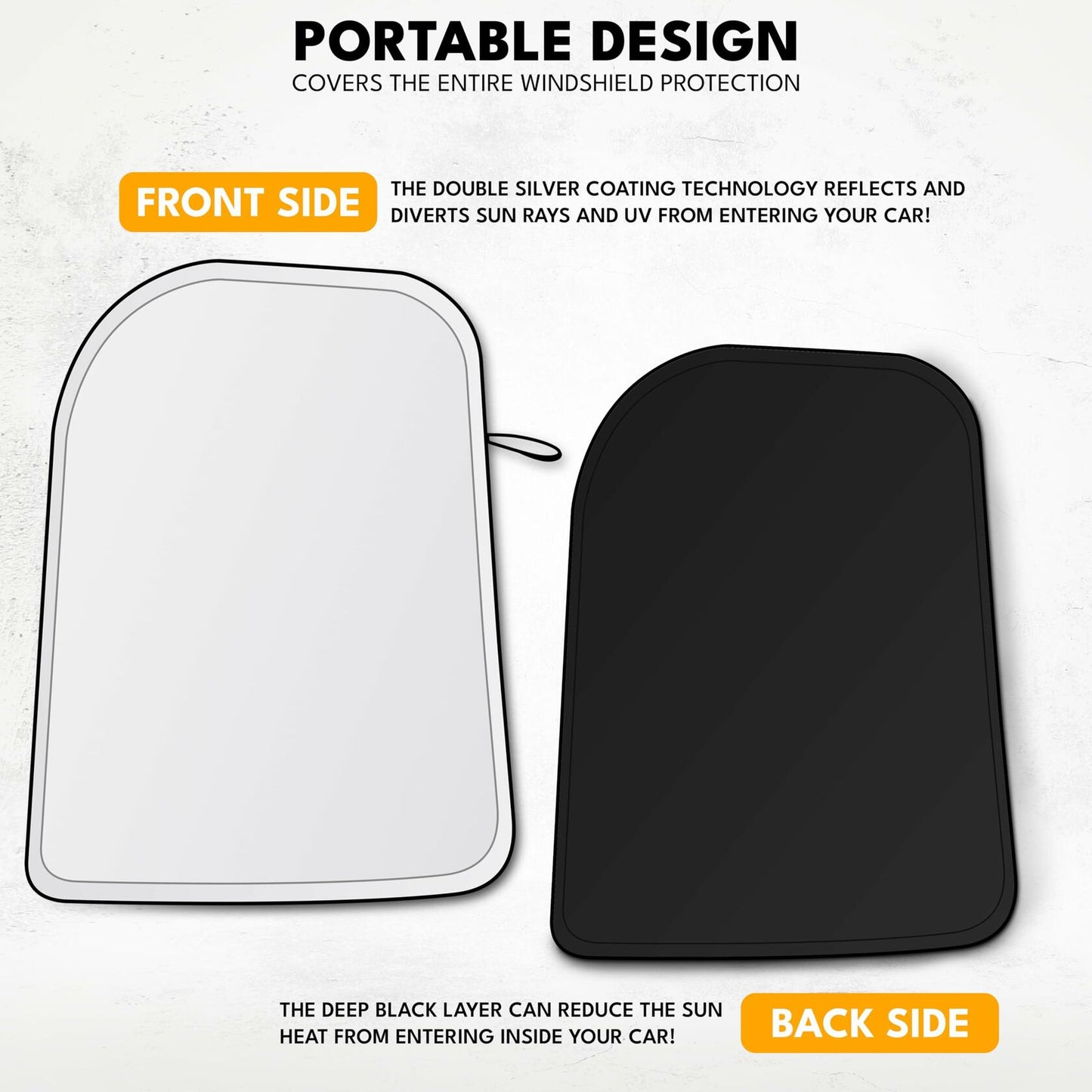 EcoNour Tesla Model 3/Y Windshield Sun Shade Foldable Silver UV Protection