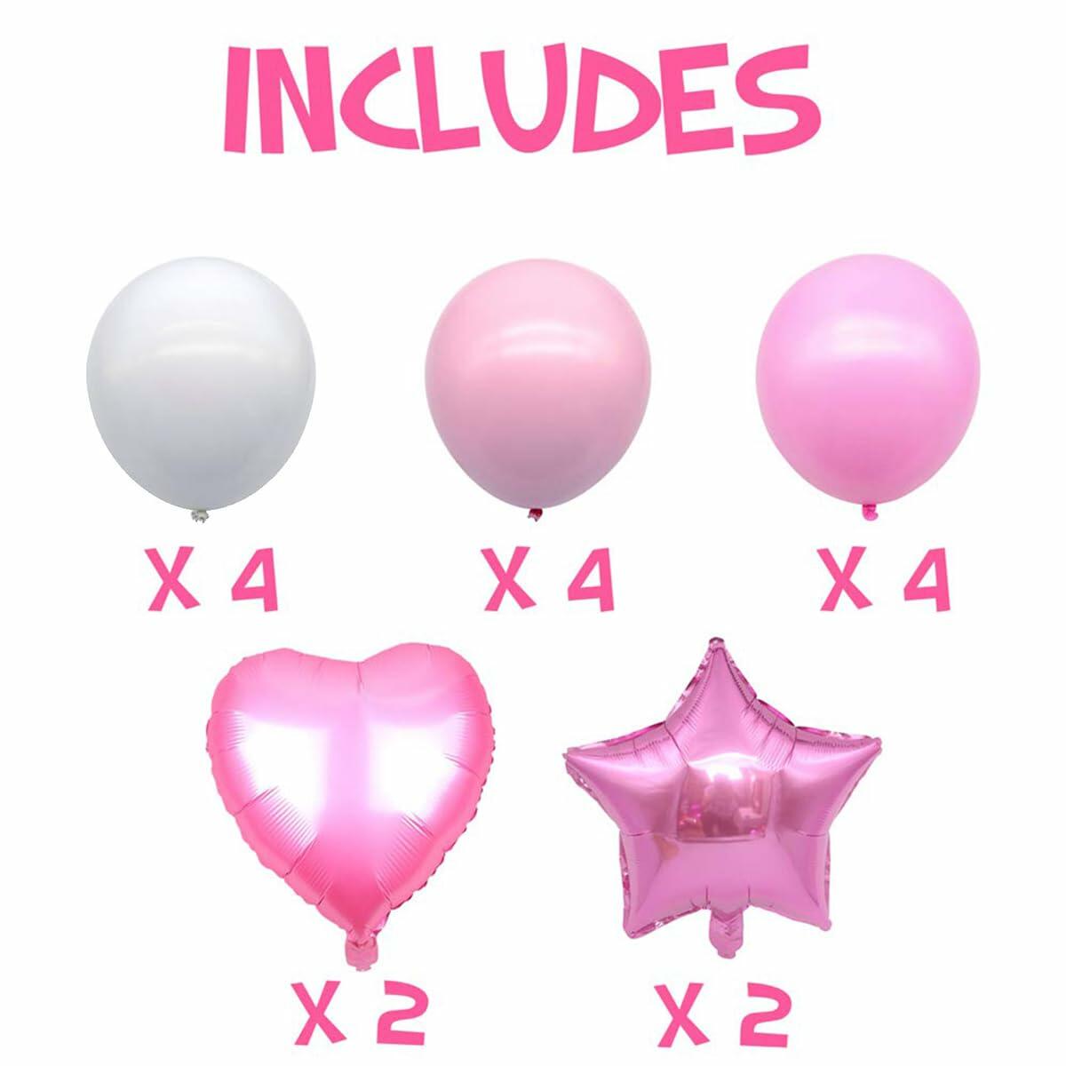 16pcs Girl Party Balloons Birthday Decorations Supplies Party Favors
