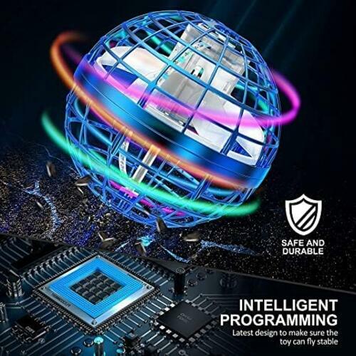RSNG Flying Orb Ball Spinner Mini Drone 360 Rotating LED Toy Pink
