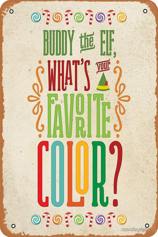 Yzixulet Buddy the Elf Vintage Metal Tin Sign 8x12 Inch Man Cave Decor