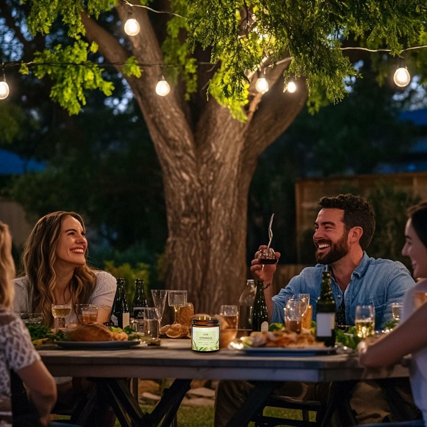 Auelife 12oz Citronella Candle 3 Wick Soy Wax Long Lasting Outdoor Indoor