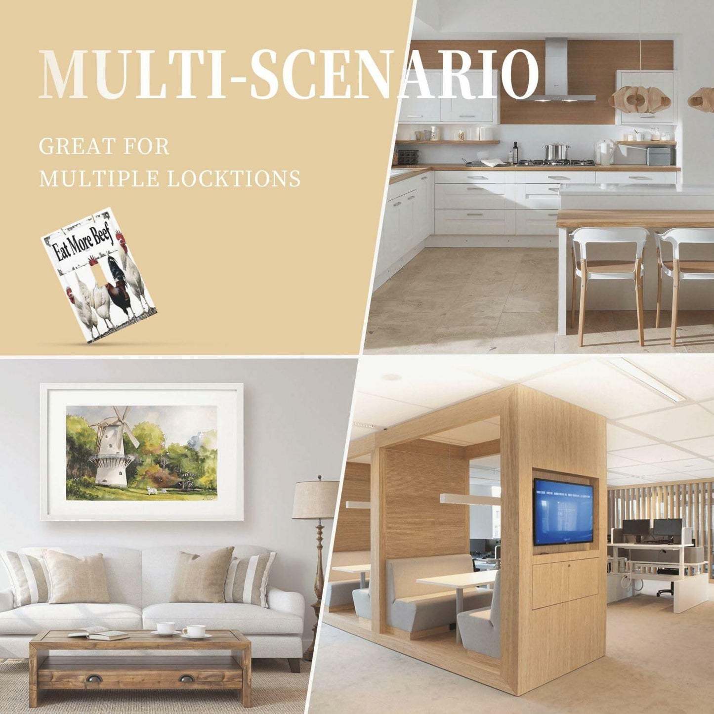 DWBGUO Decorative Rustic White Rooster 1 Gang Outlet Cover Plate