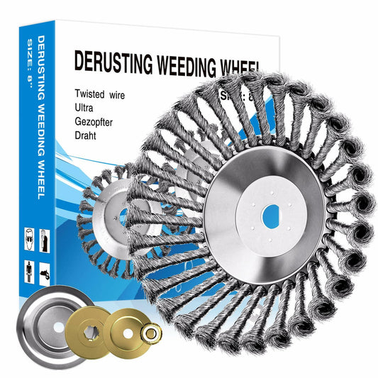 Thanps Steel Wire Rotary Weed Brush Cutter Trimmer Head 8 Inch Universal Adapter