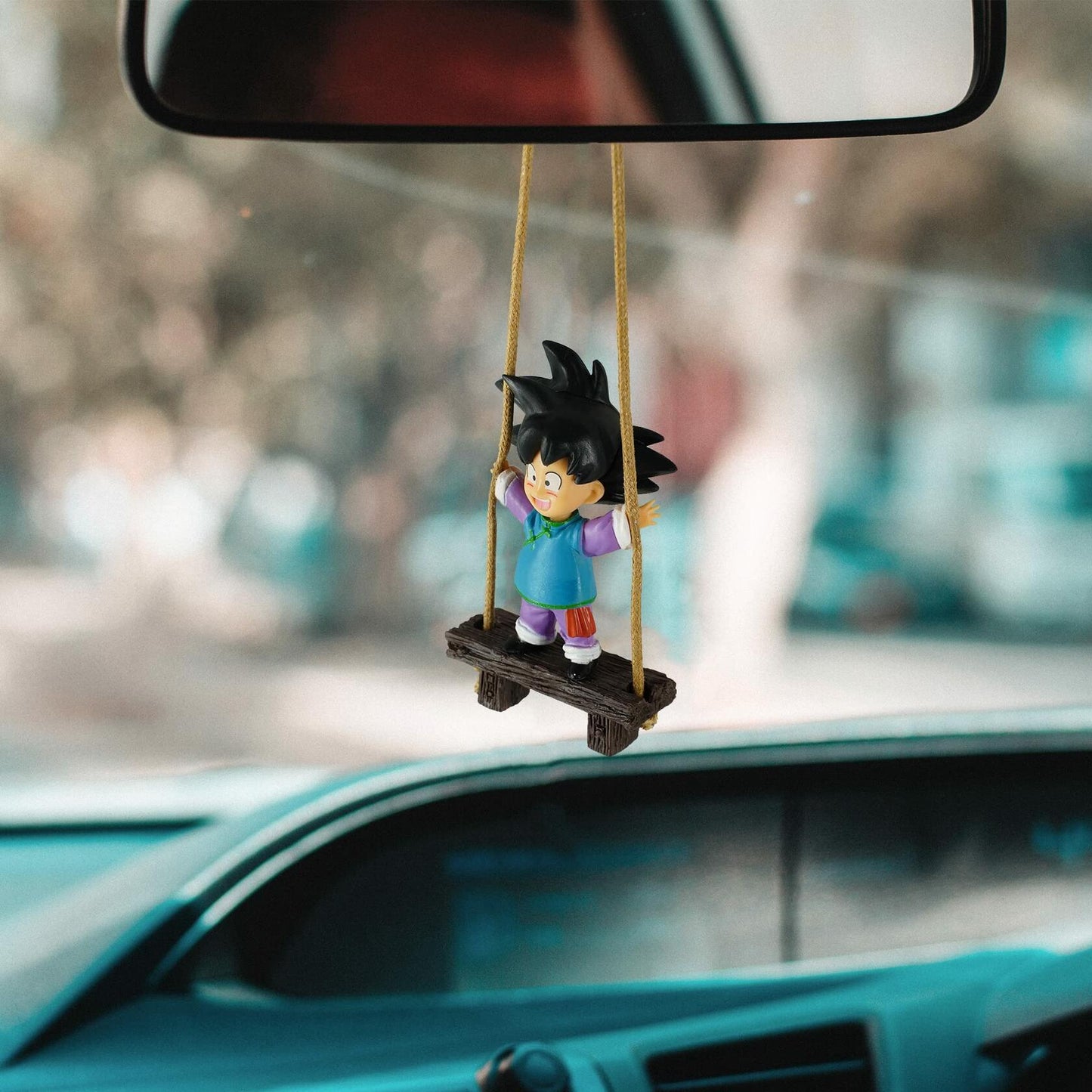 GONIAOCON Car Swing Ornament Purple Stainless Steel Rear View Mirror Decor