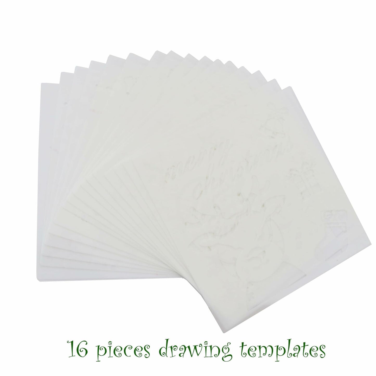 YuBoBo 16-Piece Reusable Christmas Drawing Stencils 5.9x5.9 Inch