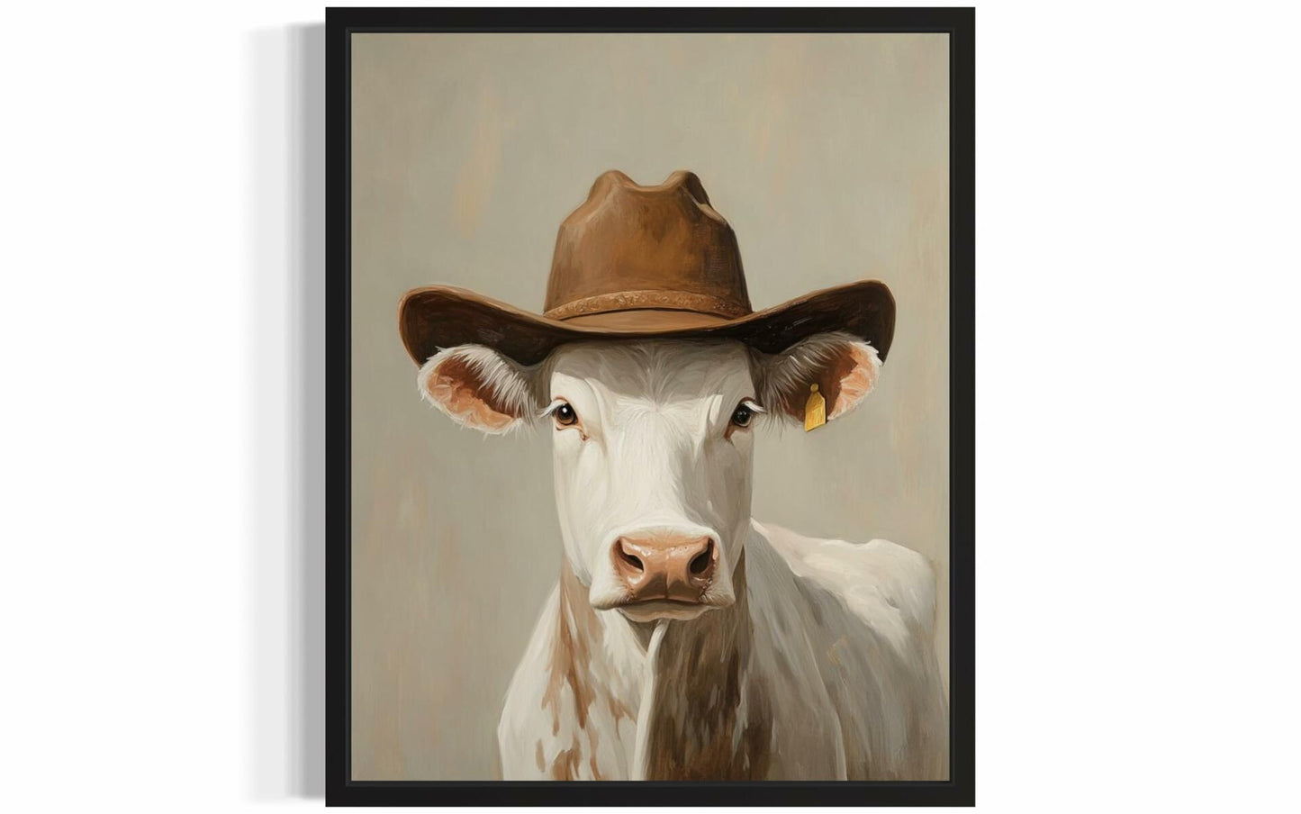 HomeArtPrint Silly Cow Cowboy Art Print Poster Western Farmhouse 8x10 Unframed