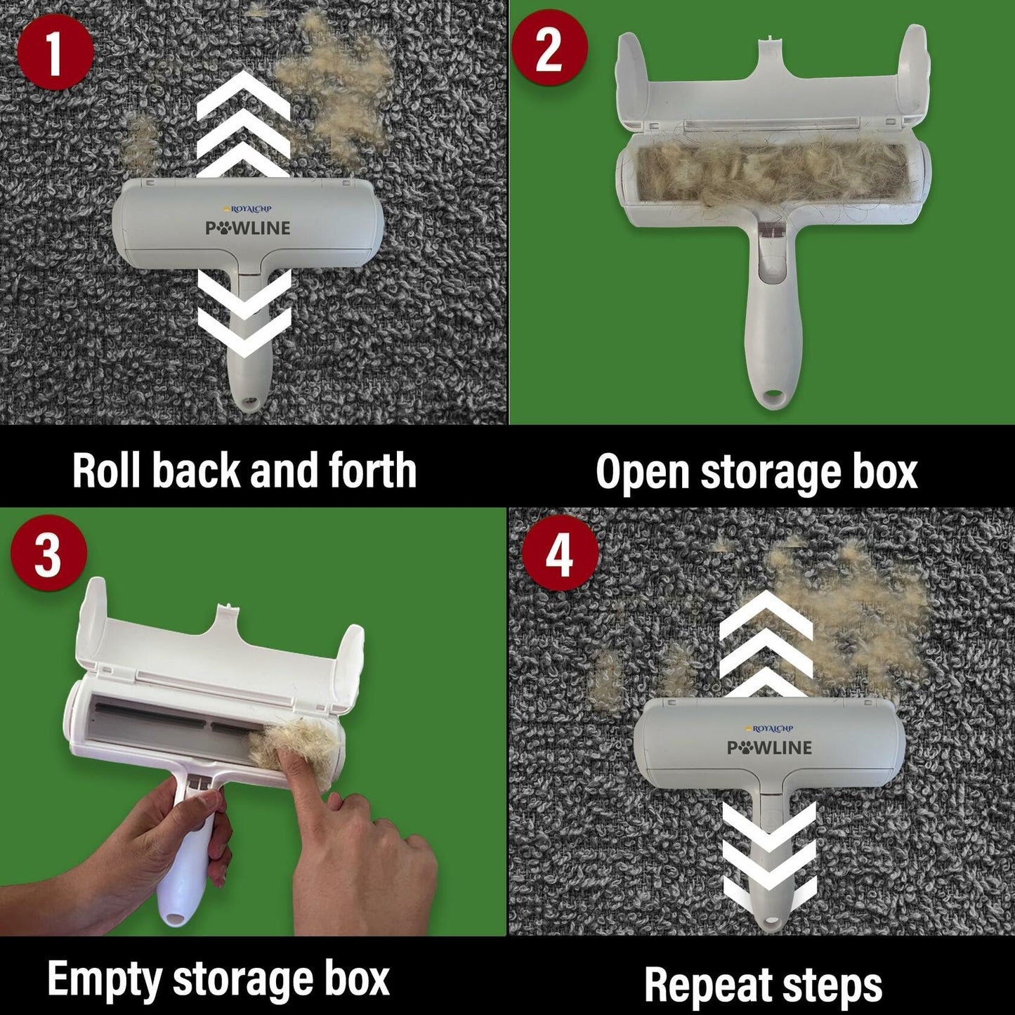 Pawline Pet Hair Remover Lint Roller Reusable for Couch Clothing Carpet