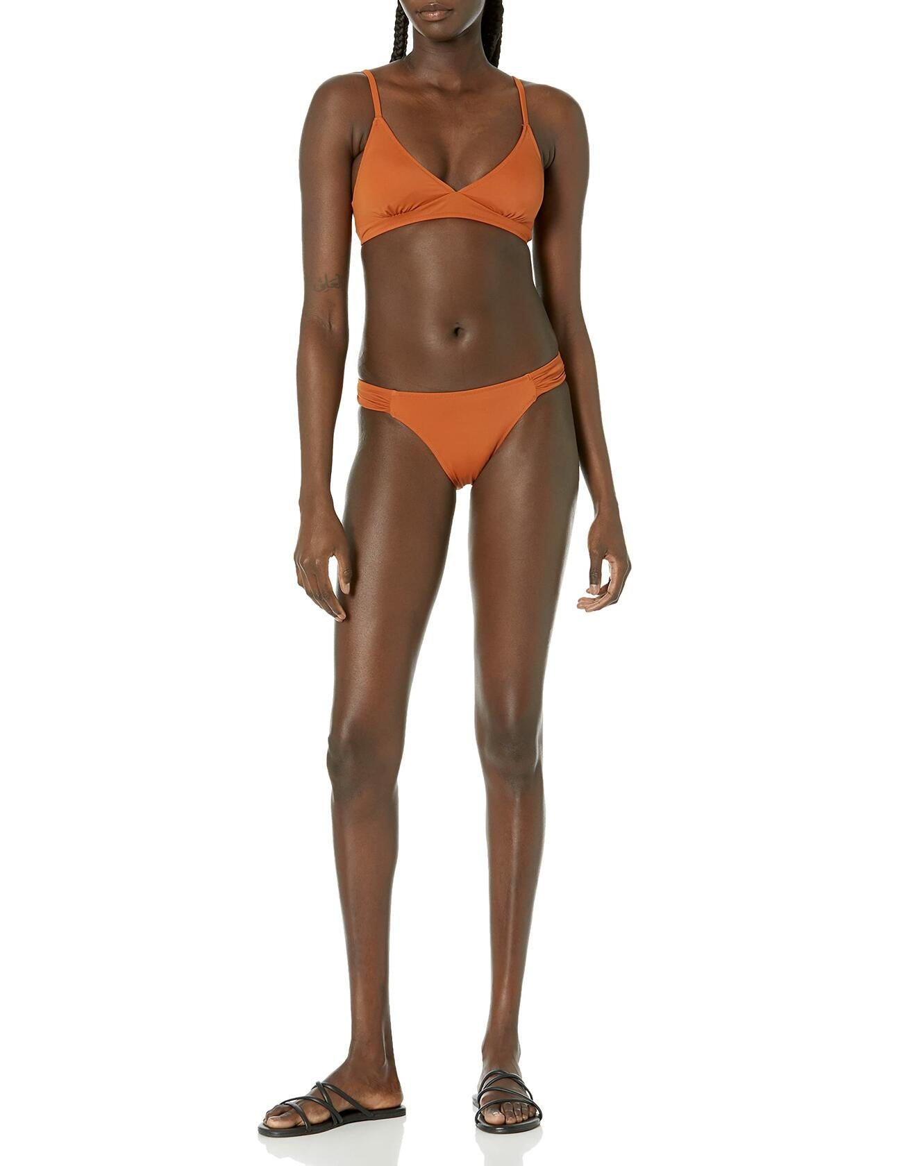 Amazon Essentials Women's Classic Bikini Swimsuit Top Terracotta Size XX-Large