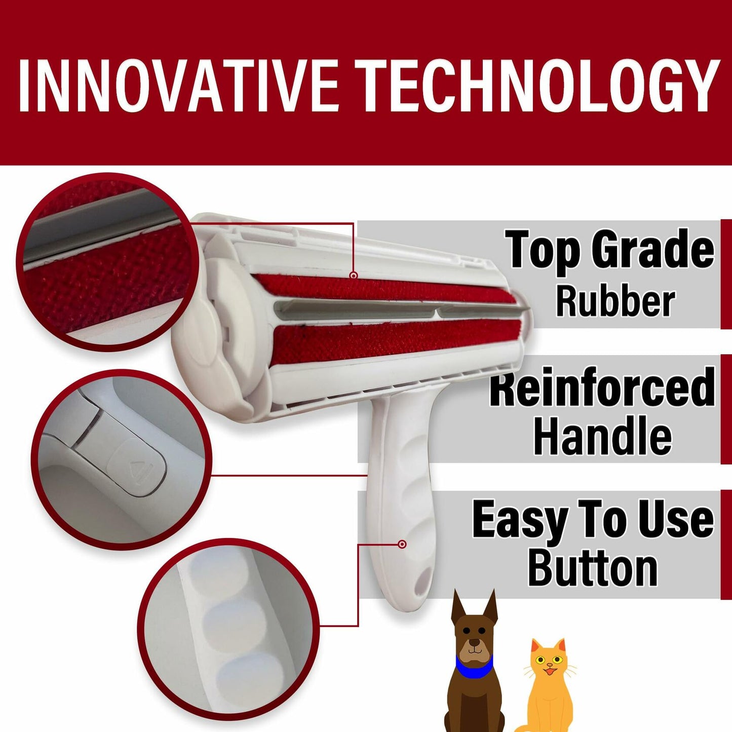 Pawline Pet Hair Remover Lint Roller Reusable for Couch Clothing Carpet