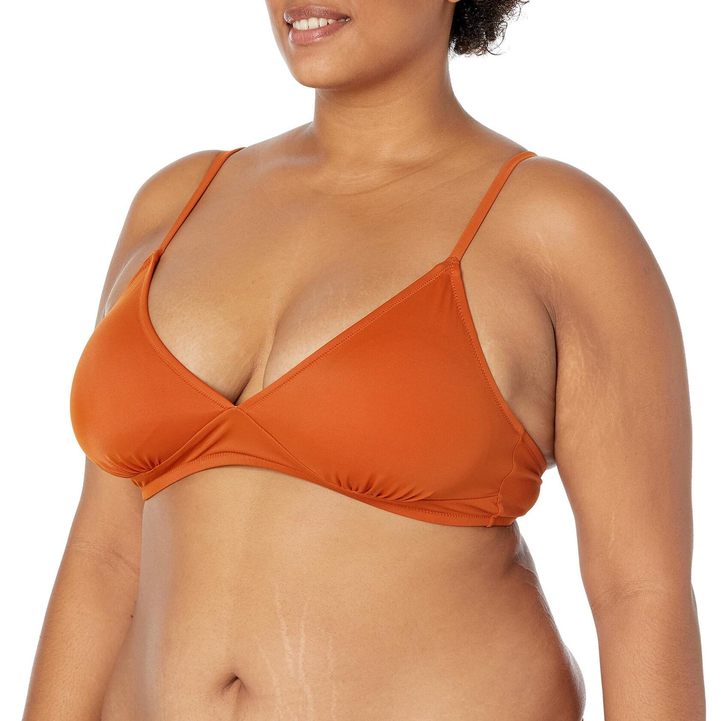 Amazon Essentials Women's Classic Bikini Swimsuit Top Terracotta Size XX-Large