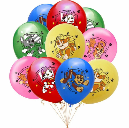 Unbranded Paw Patrol Balloons 5 Pack Multicolor Birthday Party Decor