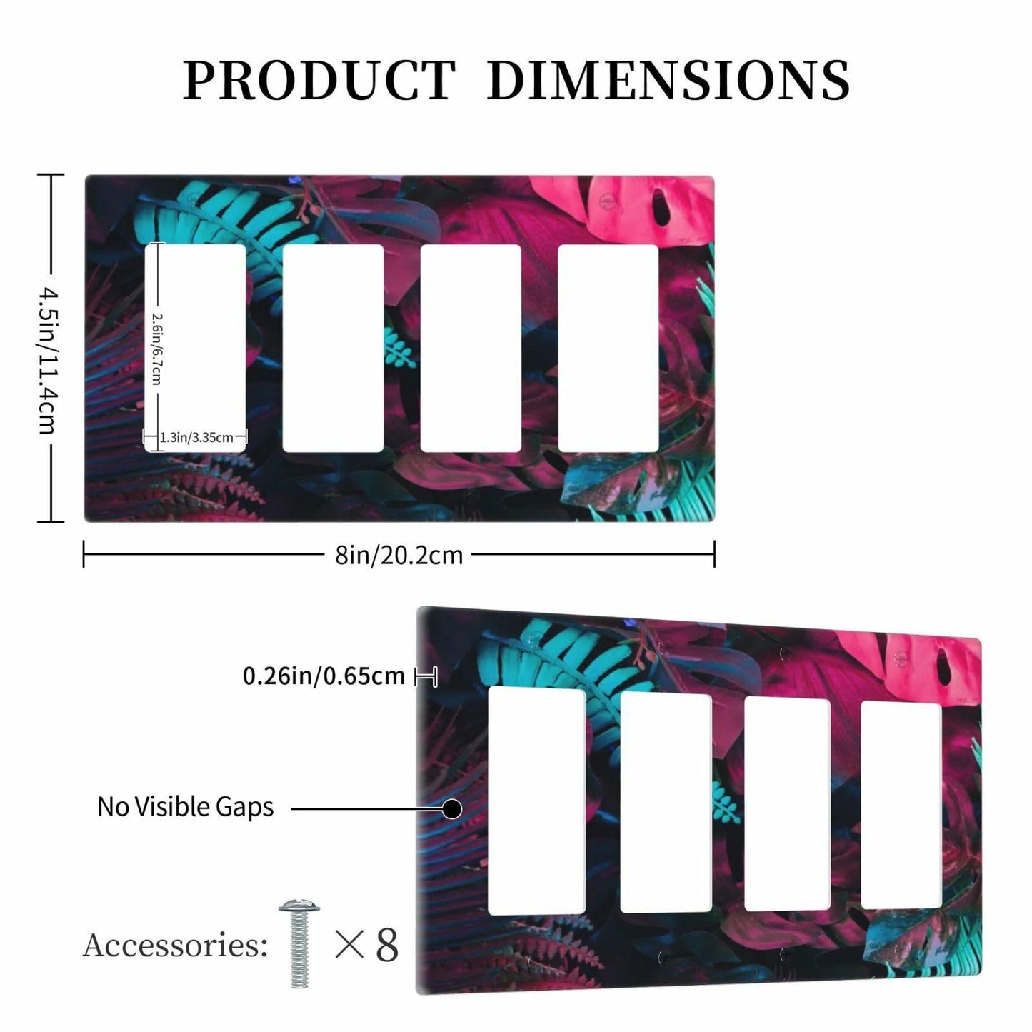 Wpshijia 4 Gang Tropical Banana Leaves Light Switch Cover Colorful PC