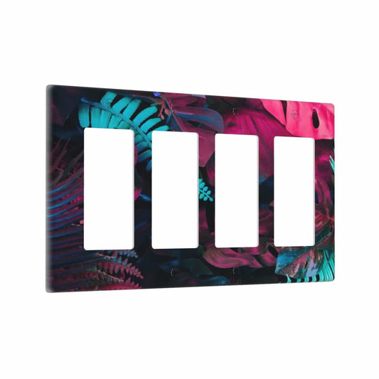 Wpshijia 4 Gang Tropical Banana Leaves Light Switch Cover Colorful PC