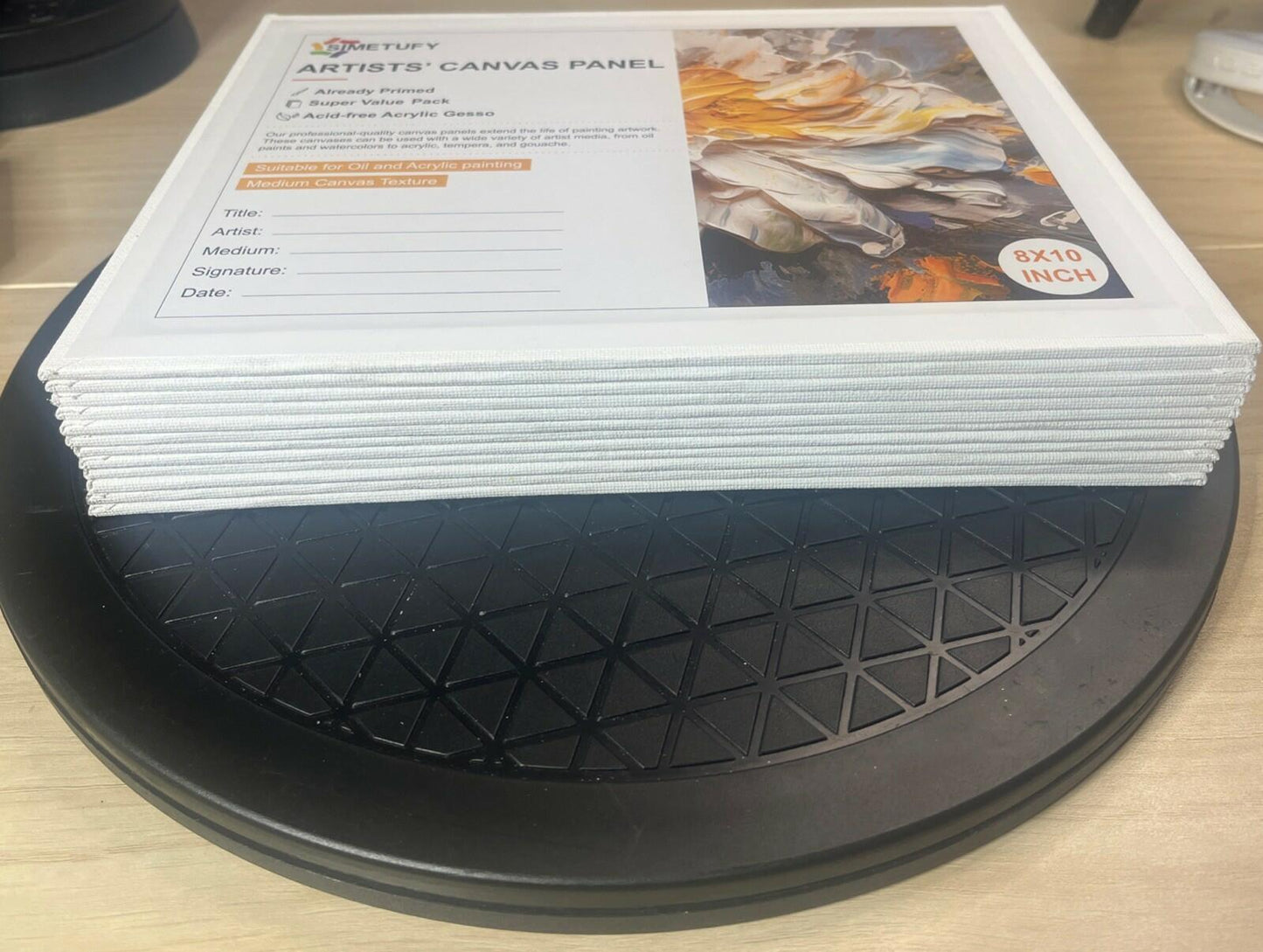 Simetufy Artists' Canvas Panel Oil Acrylic Painting 8x10in 12-Pack Primed Cotton