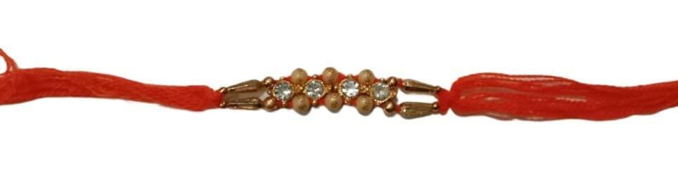 Rakhi for Brother Four Stone Rakhi Red Raksha Bandhan Rakhi for Bhabhi