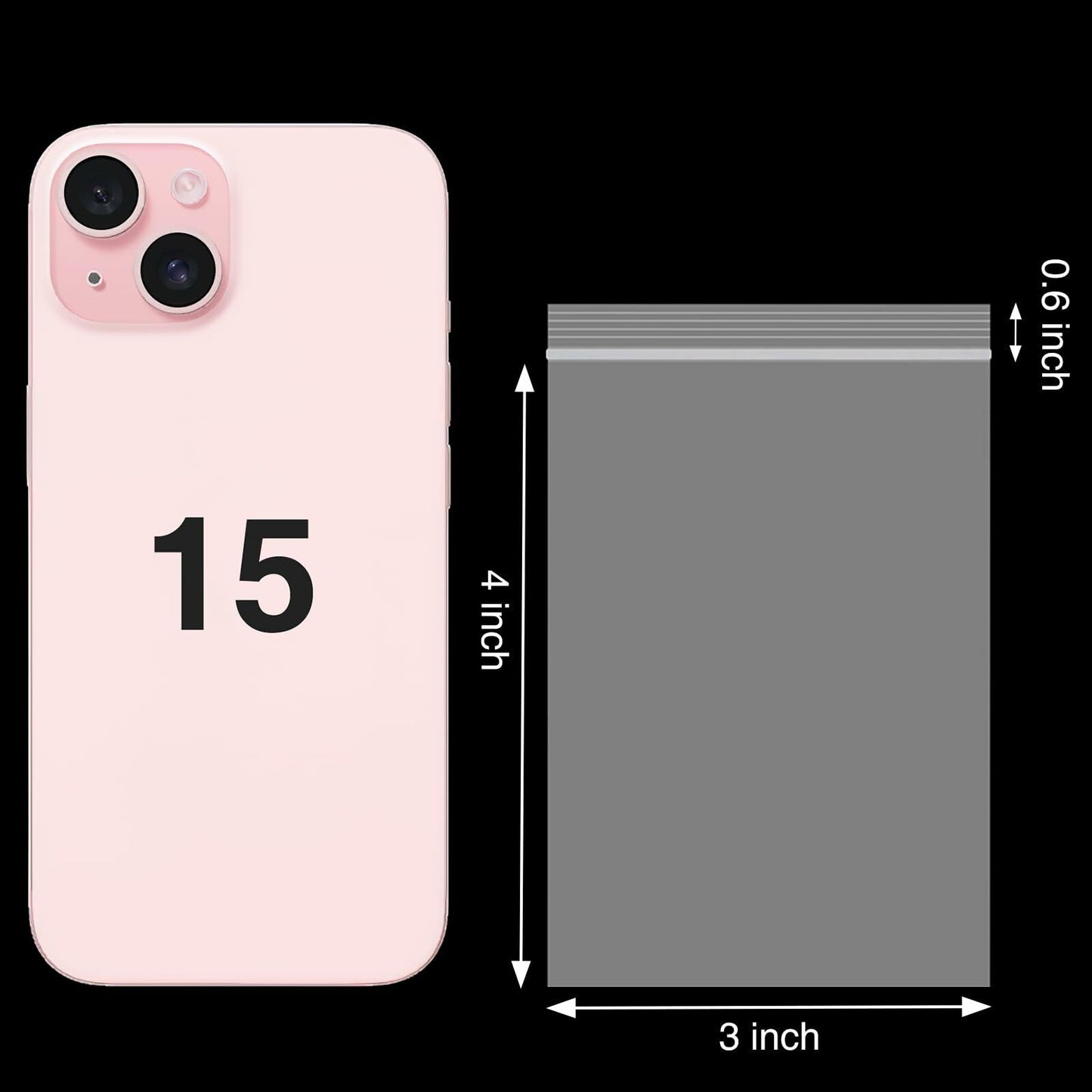 Aubeco 400pcs Clear 3x4in 2mil Plastic Jewelry Zip Bags Resealable