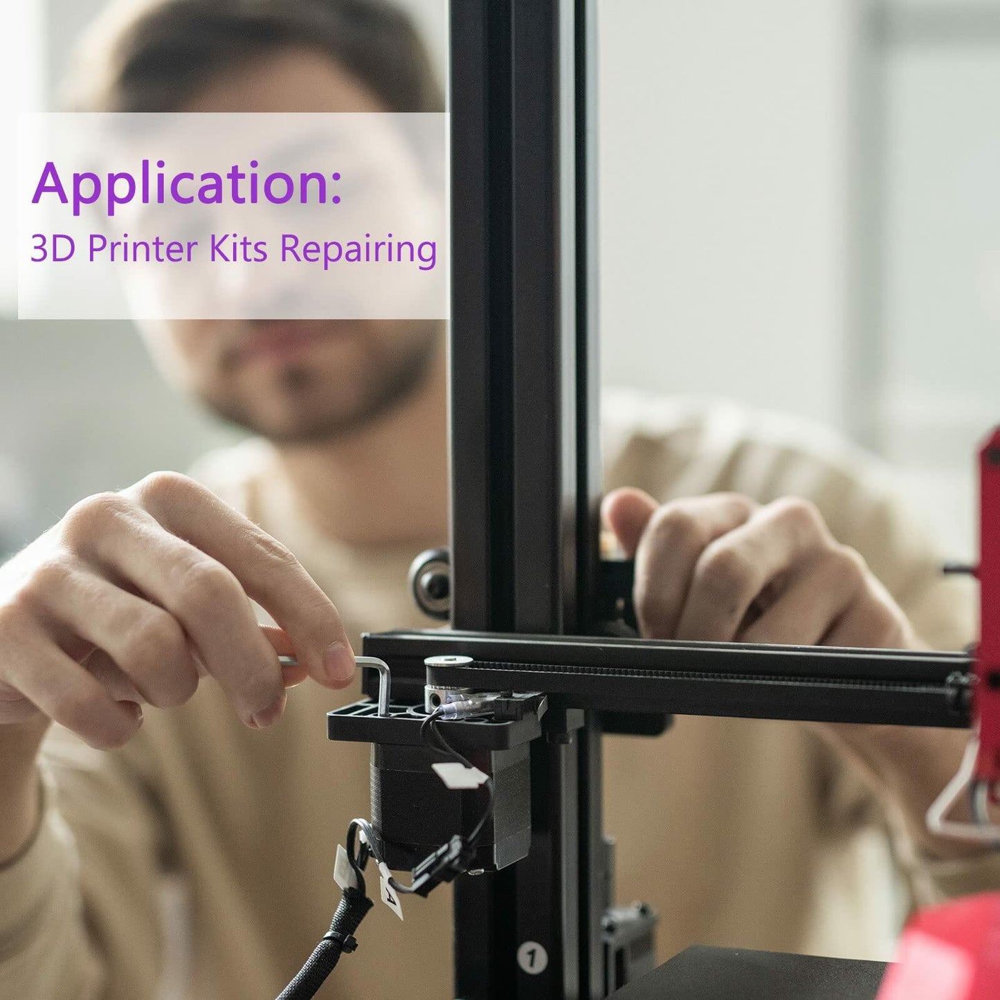 DMiotech 3/16" Hex Key Wrench L Shaped CR-V 2 Pack Aluminum 84mm