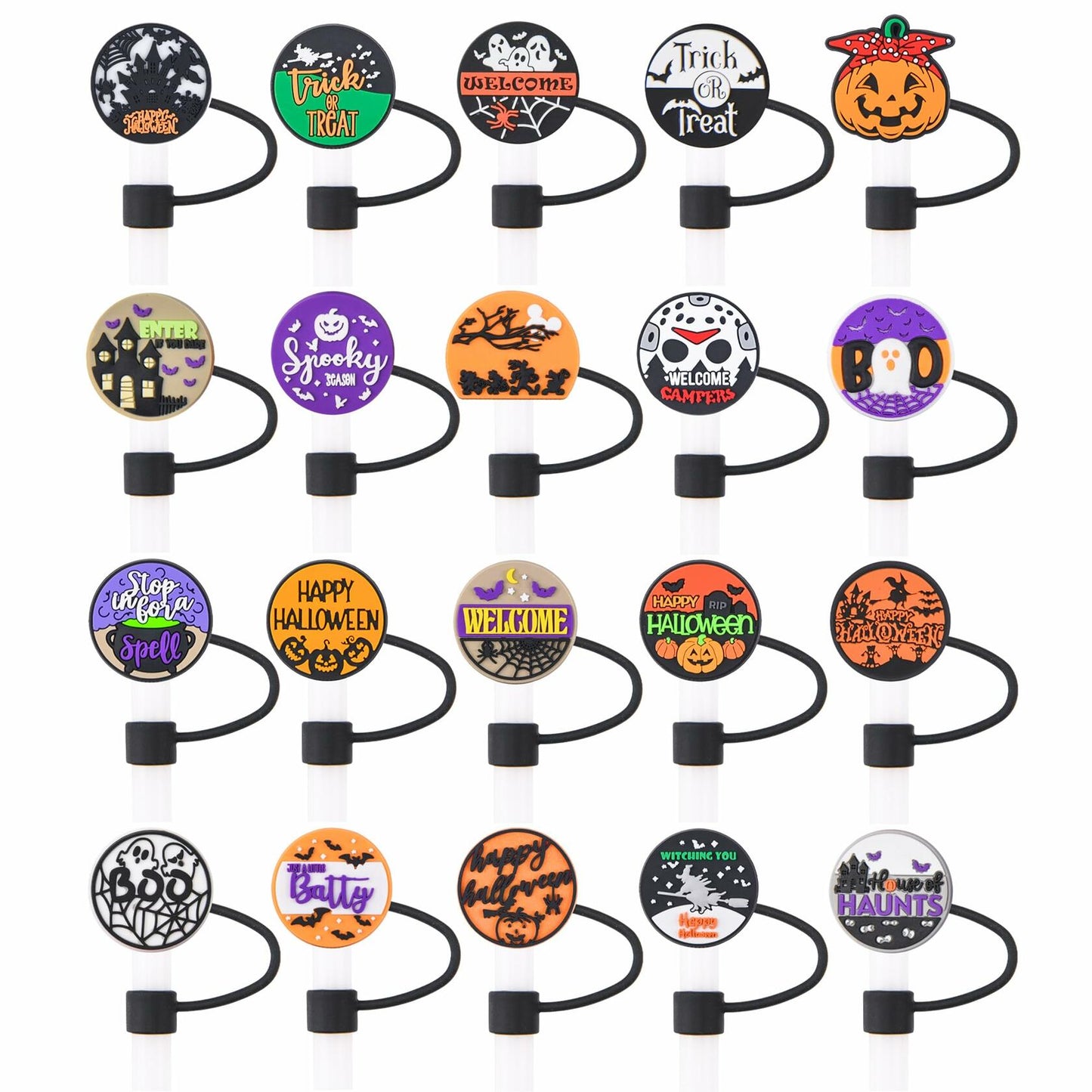 CovCap Compatible Stanley 30&40oz Tumbler Halloween Silicone Straw Covers 10pcs