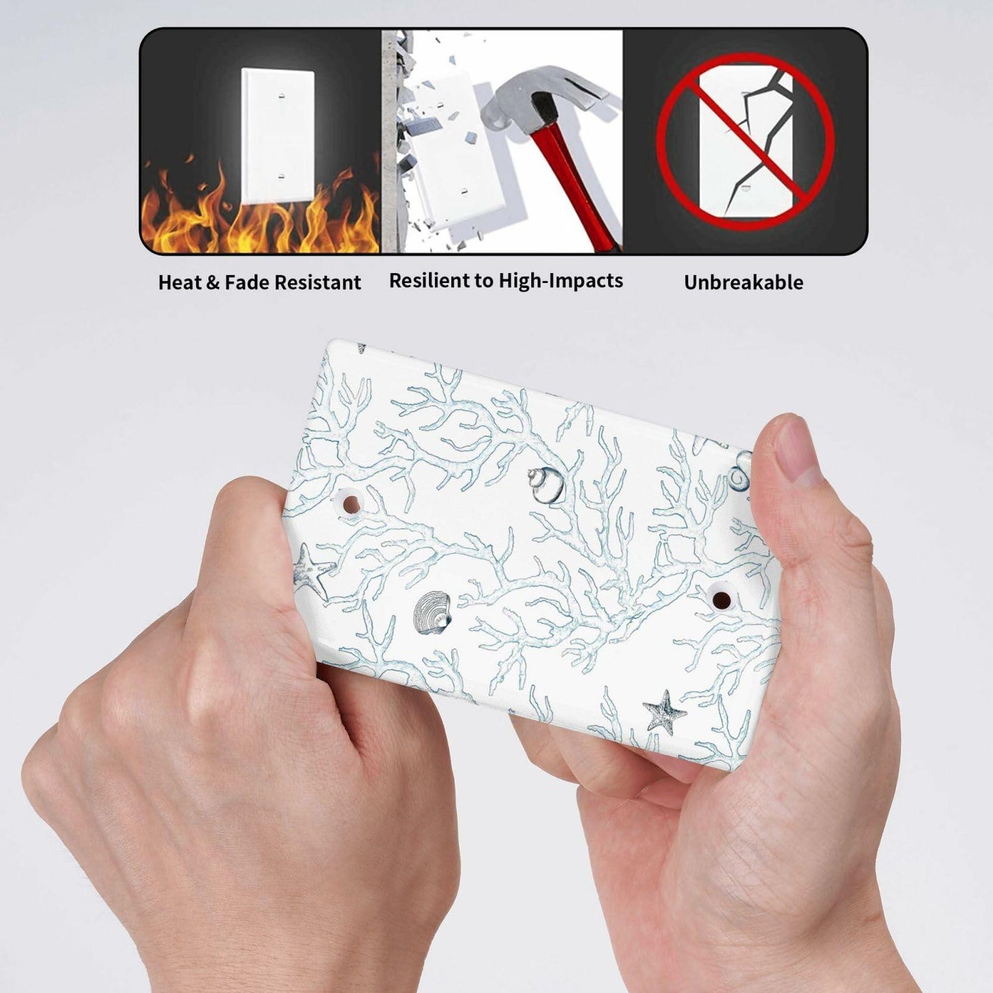 romyessen Ocean Coral Light Switch Cover Decorative Wall Plate Standard Size