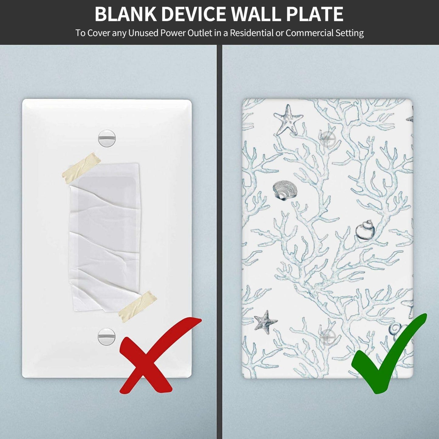 romyessen Ocean Coral Light Switch Cover Decorative Wall Plate Standard Size