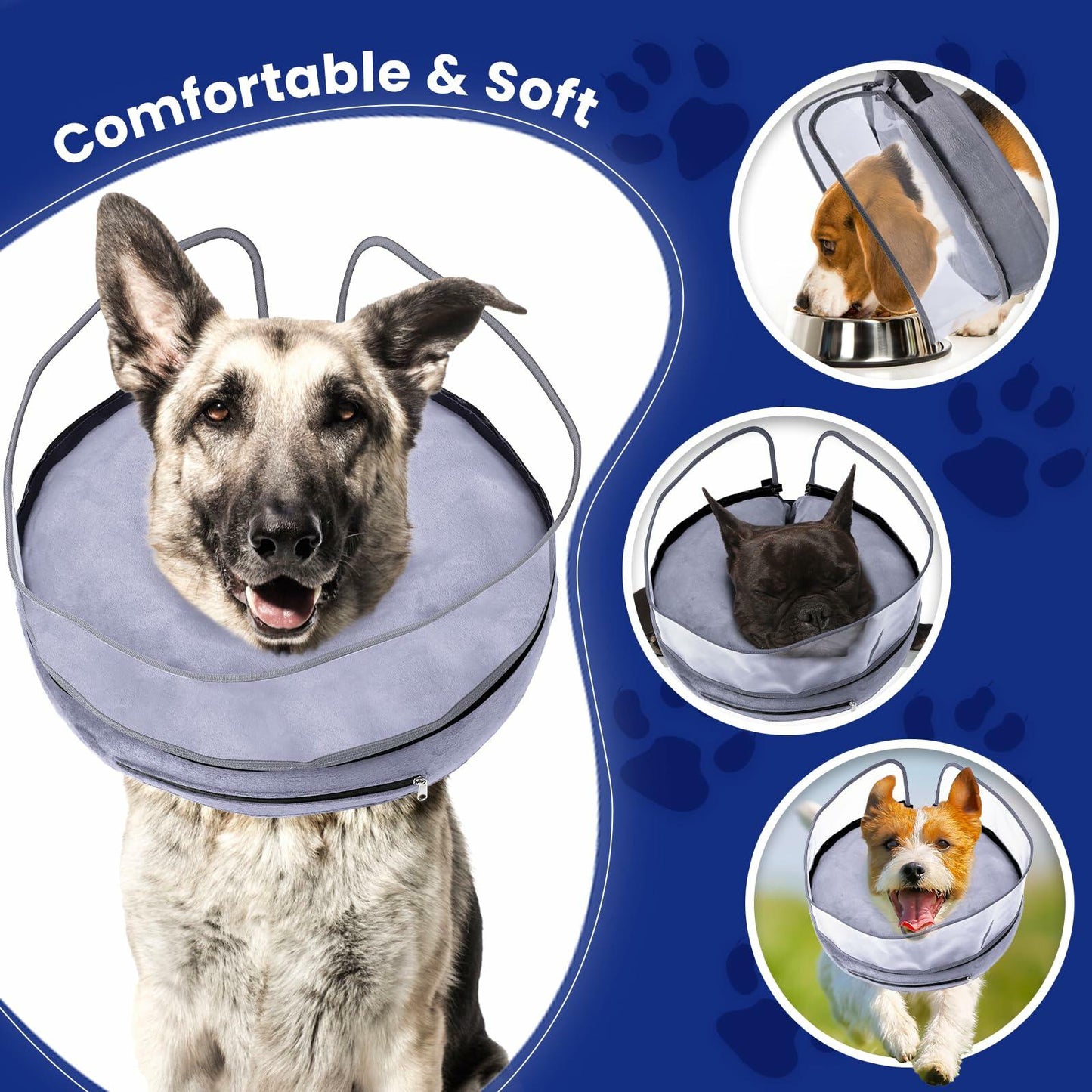 BARKLESS Inflatable Dog Cone Soft Surgery Collar Large Breed