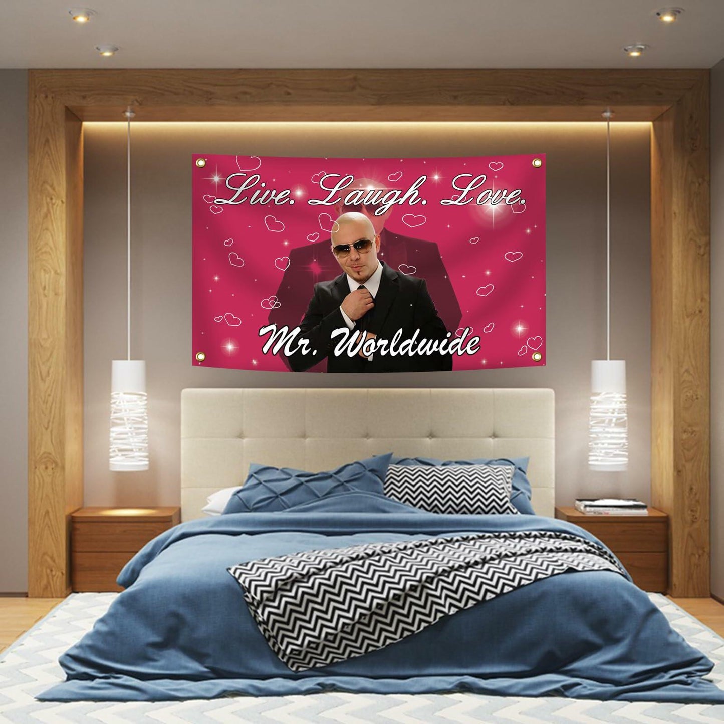 Generic Mr. Worldwidex Live Laugh Love Tapestry 3x5 FT Flag Polyester