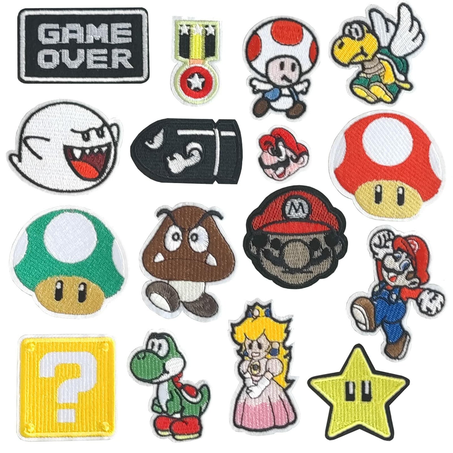 ELEFOCUS 16 Pcs Embroidered Anime Patches for Sewing/Ironing Multi Color