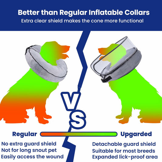 BARKLESS Inflatable Dog Cone Soft Surgery Collar Large Breed