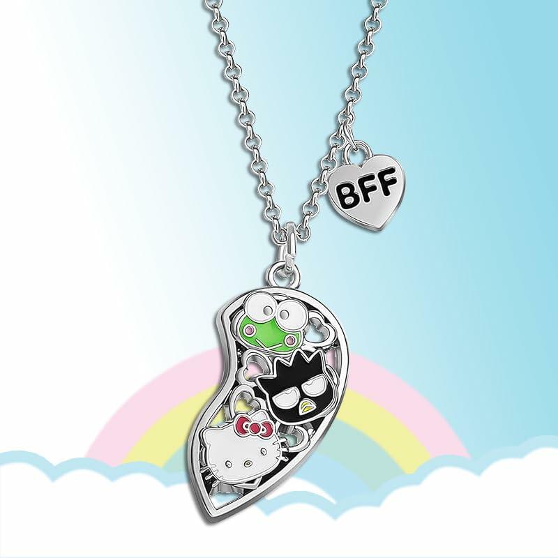 Danger Koi Kitty BFF Heart Necklace Y2K Cute Cartoon Friendship Gift