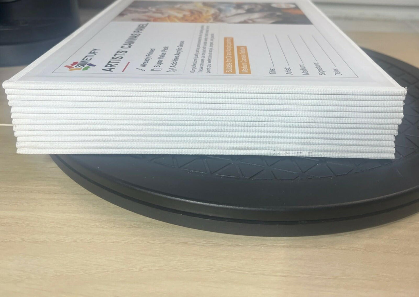 Simetufy Artists' Canvas Panel Oil Acrylic Painting 8x10in 12-Pack Primed Cotton