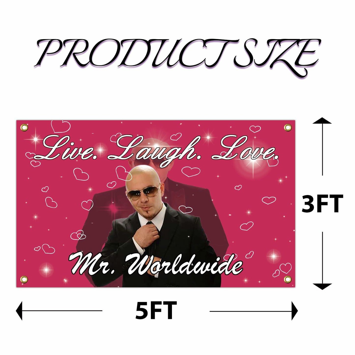 Generic Mr. Worldwidex Live Laugh Love Tapestry 3x5 FT Flag Polyester