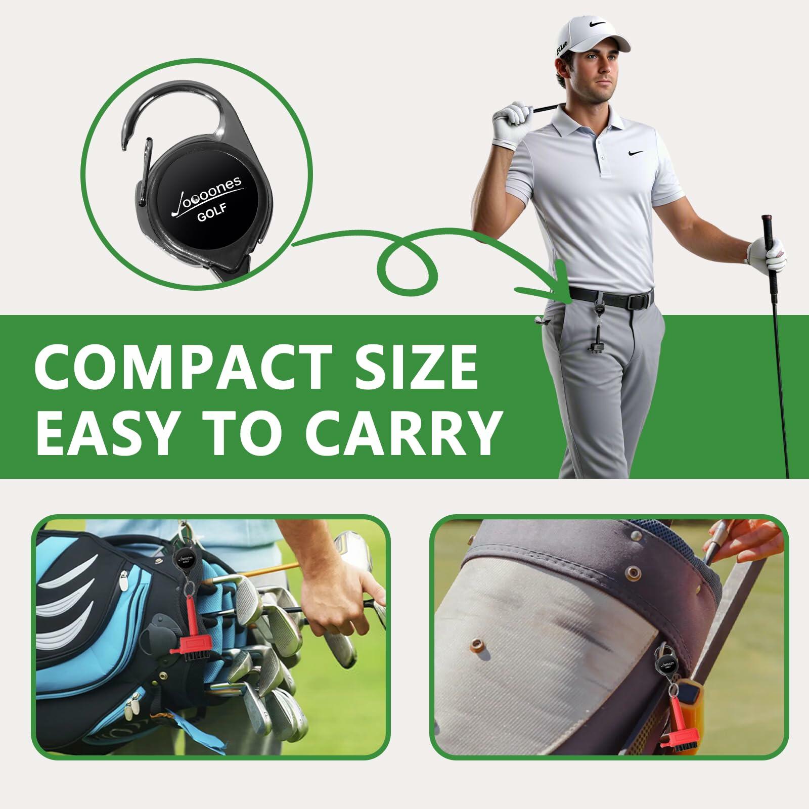 Joooones Mini Golf Brush Nylon Brass Bristles Retractable Keychain Red