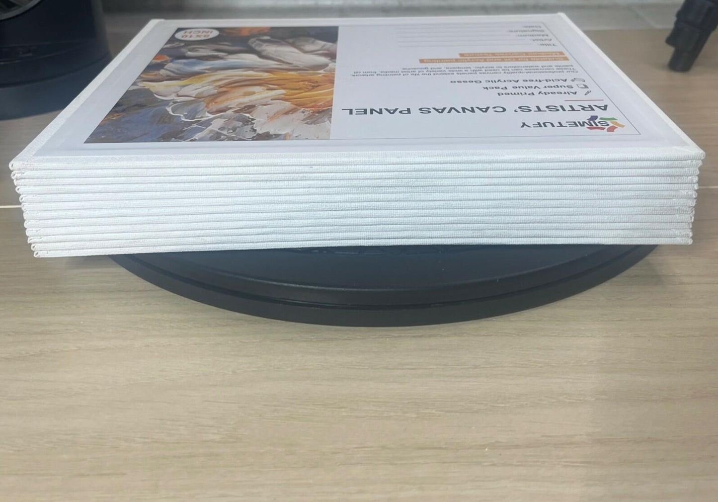 Simetufy Artists' Canvas Panel Oil Acrylic Painting 8x10in 12-Pack Primed Cotton