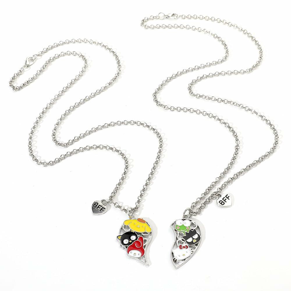 Danger Koi Kitty BFF Heart Necklace Y2K Cute Cartoon Friendship Gift