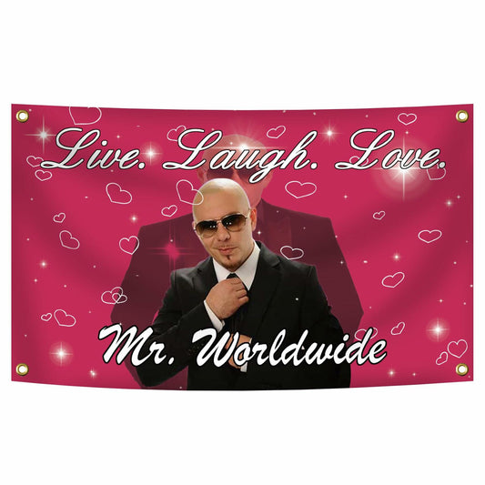 Generic Mr. Worldwidex Live Laugh Love Tapestry 3x5 FT Flag Polyester