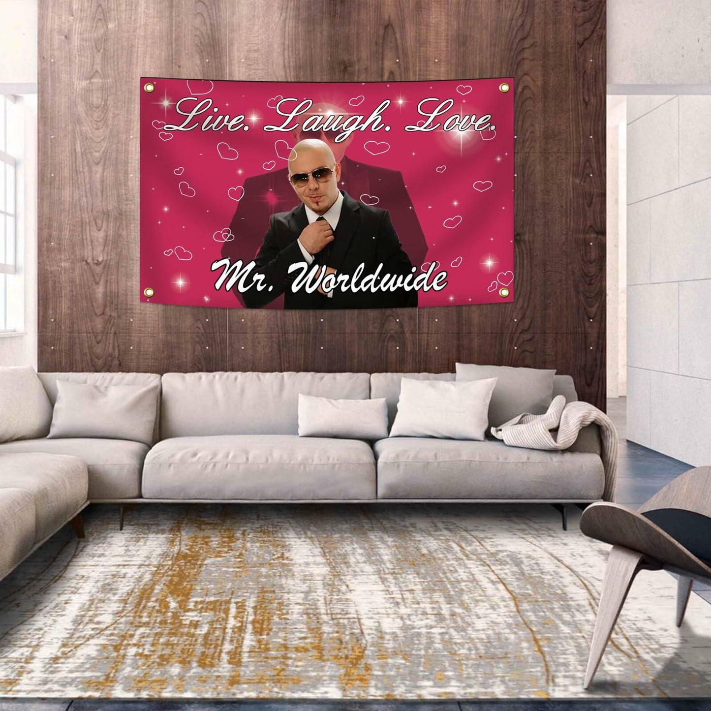 Generic Mr. Worldwidex Live Laugh Love Tapestry 3x5 FT Flag Polyester