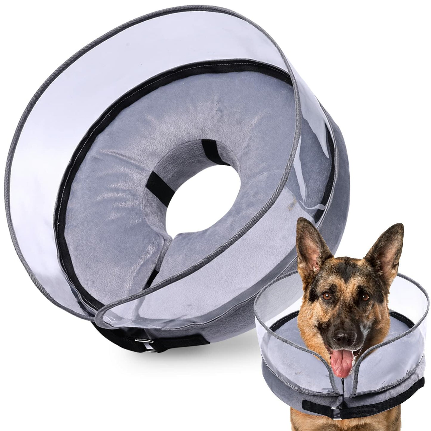BARKLESS Inflatable Dog Cone Soft Surgery Collar Large Breed