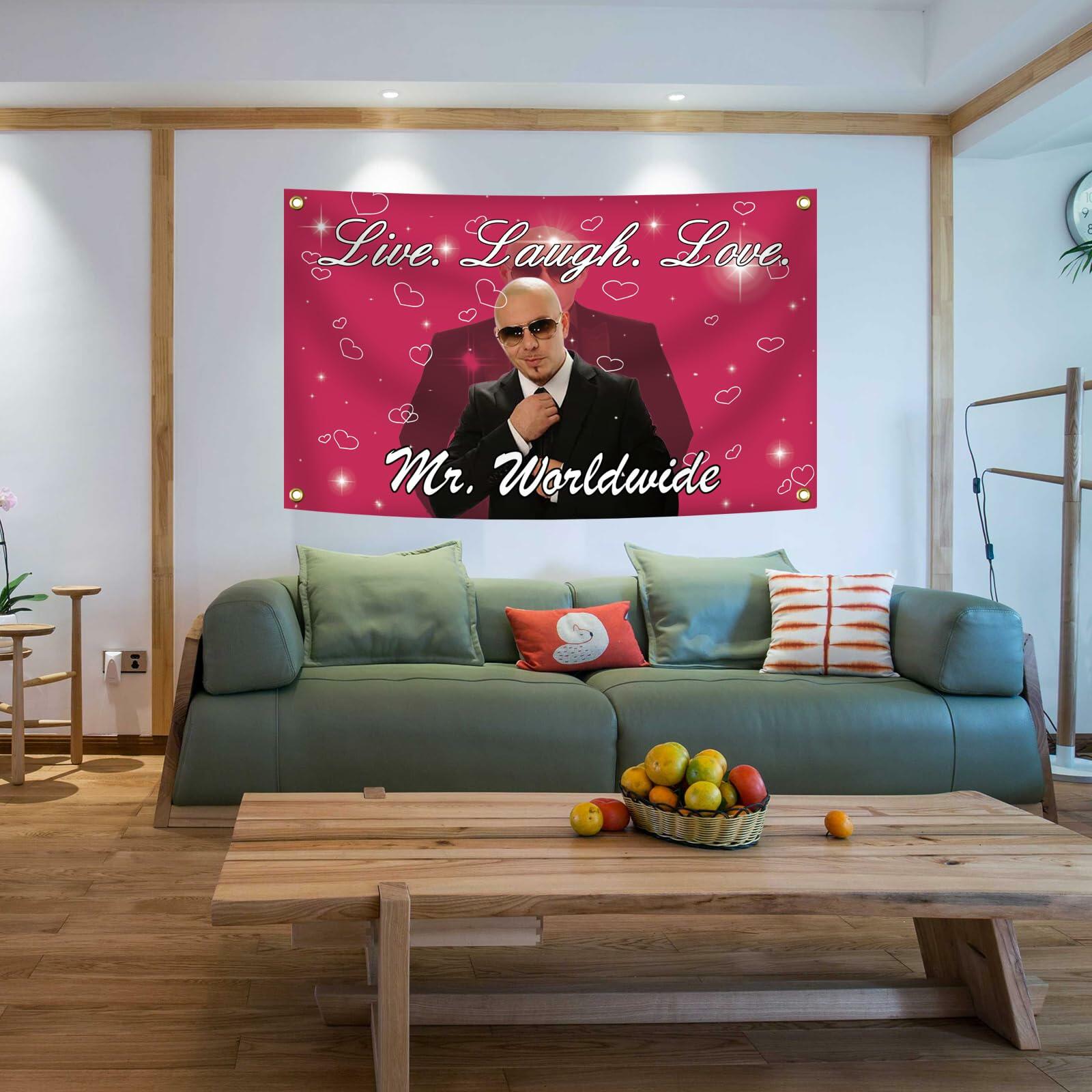 Generic Mr. Worldwidex Live Laugh Love Tapestry 3x5 FT Flag Polyester